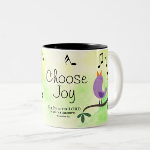 Taza Bicolor Nehemiah 8:10 Joy of the Lord is Your Strength