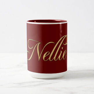 Taza Bicolor NELLIE Nombre Gift Beber Mug