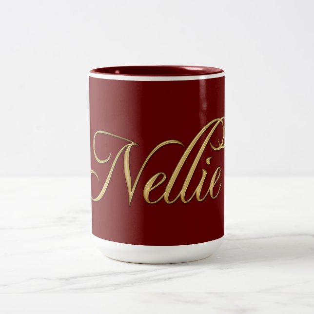 Taza Bicolor NELLIE Nombre Gift Beber Mug (Centro)