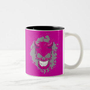 Taza Bicolor Neon Demon Skull