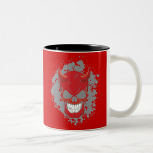 Taza Bicolor Neon Demon Skull