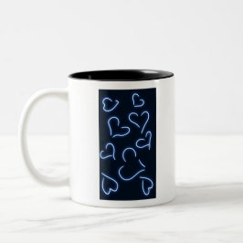 Taza Bicolor Neon Hearts Blue