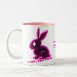 Taza Bicolor Neon Pink Cruelty-Free Bunny Textos editables