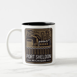 Taza Bicolor Neon Port Sheldon Michigan