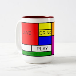 Taza Bicolor Neoplasticismo Estilo Art De Stijl