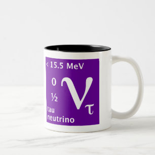 Taza Bicolor Neutrino del Tau (zurdo)