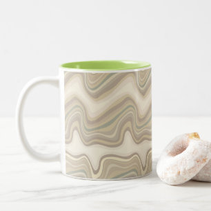 Taza Bicolor neutro de onda retro