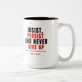 Taza Bicolor Never Give Up Two-Tone Mug