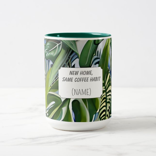 Taza Bicolor New Home Same Coffee Habit – Personalized  (Centro)
