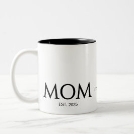 Taza Bicolor New Mom Gift Personalized Mom Established 