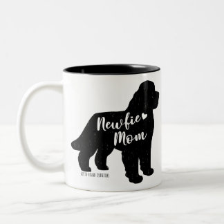 Taza Bicolor Newfie Mom, Newfoundland Dog Silhouette
