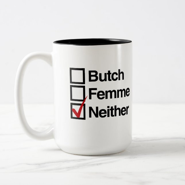 Taza Bicolor Ni machorra ni fem (Izquierda)