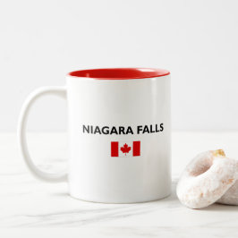 Taza Bicolor Niagara cae Canadá Bandera de color claro