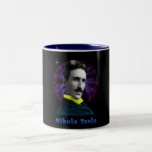 Taza Bicolor Nicola Tesla mug