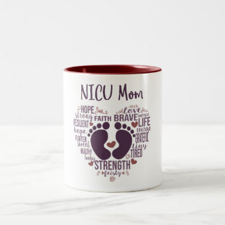 Taza Bicolor "NICU Mom" Preemie o NICU Awareness Coffee Mug
