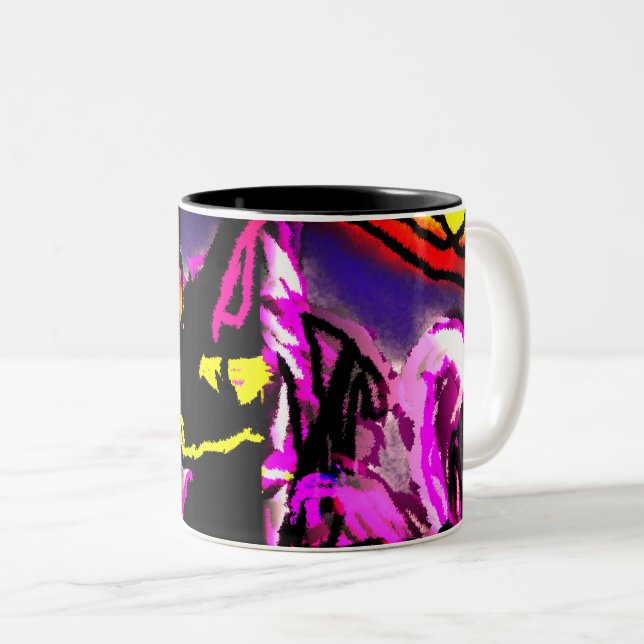 Taza Bicolor Niebla para gato negro (Anverso derecho)