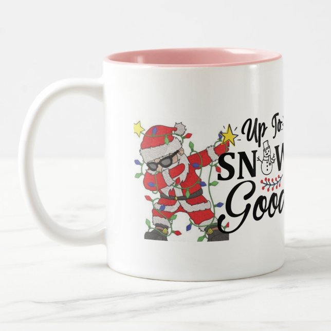 Taza Bicolor Nieve de christma personalizar (personalised Christmas holiday gift mug)