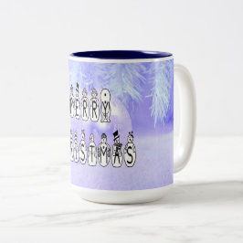 Taza Bicolor Nieve de navidad amarga fuente de gente, Nieve de 