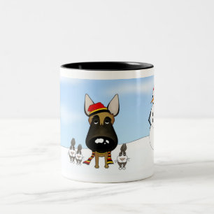 Taza Bicolor Nieve del invierno de Malinois del belga