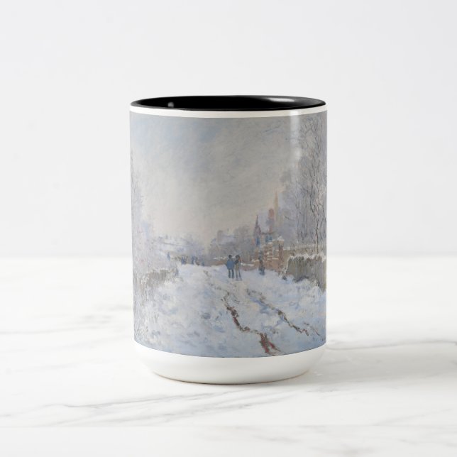 Taza Bicolor Nieve en Argenteuil (por Claude Monet) (Centro)