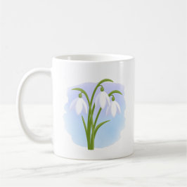 Taza Bicolor Nieve - Flores de primavera sobre azul acuático