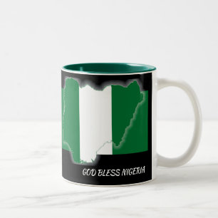 Taza Bicolor NIGERIA FLAG MAP Scripting Personalizado