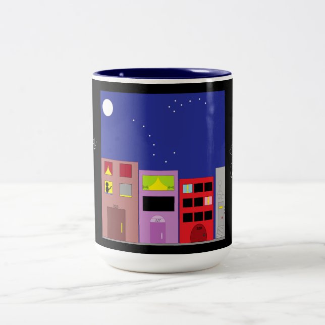 Taza Bicolor Night in the City: (Centro)