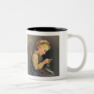 Taza Bicolor Niña de punto