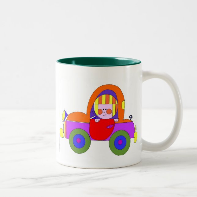 Taza Bicolor niña en coche (Derecha)