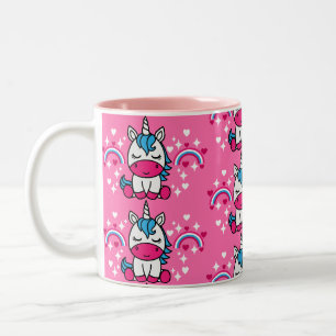 Taza Bicolor Niñas Pequeñas Pony de Unicornio Rosa