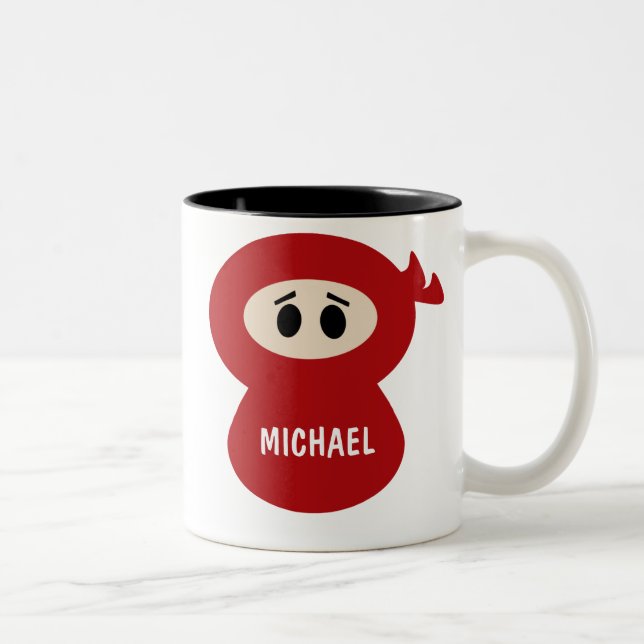Taza Bicolor Niñas personalizadas Ninja Mug (Derecha)