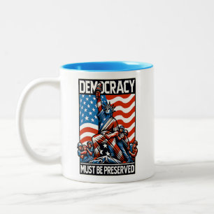 Taza Bicolor Ningún Rey salva la democracia