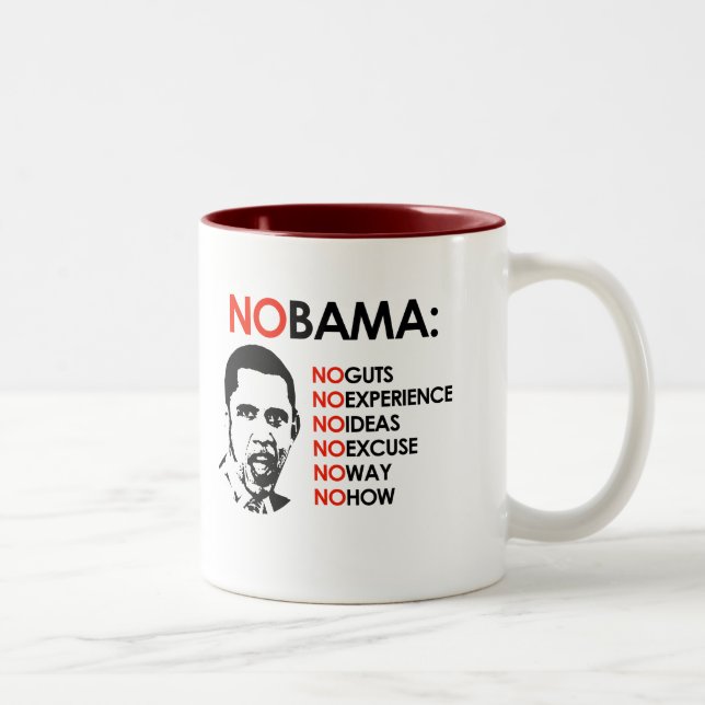 TAZA BICOLOR NINGUNA EXPERIENCIA, NOBAMA (Derecha)