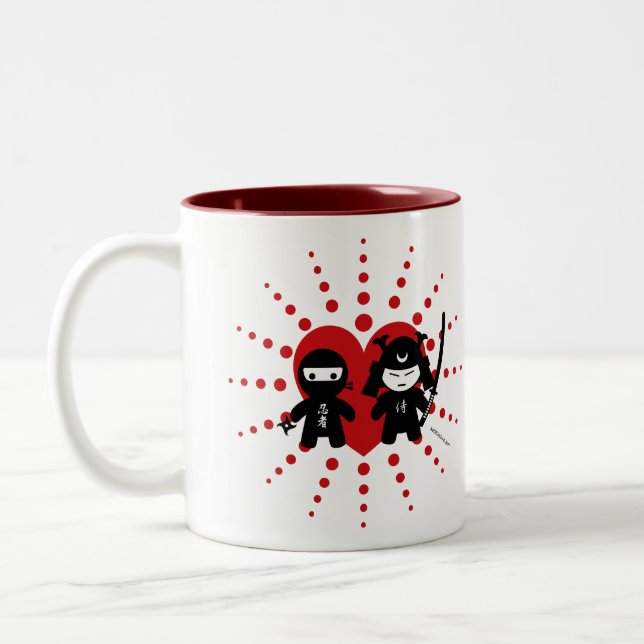 Taza Bicolor Ninja y samurai (Izquierda)