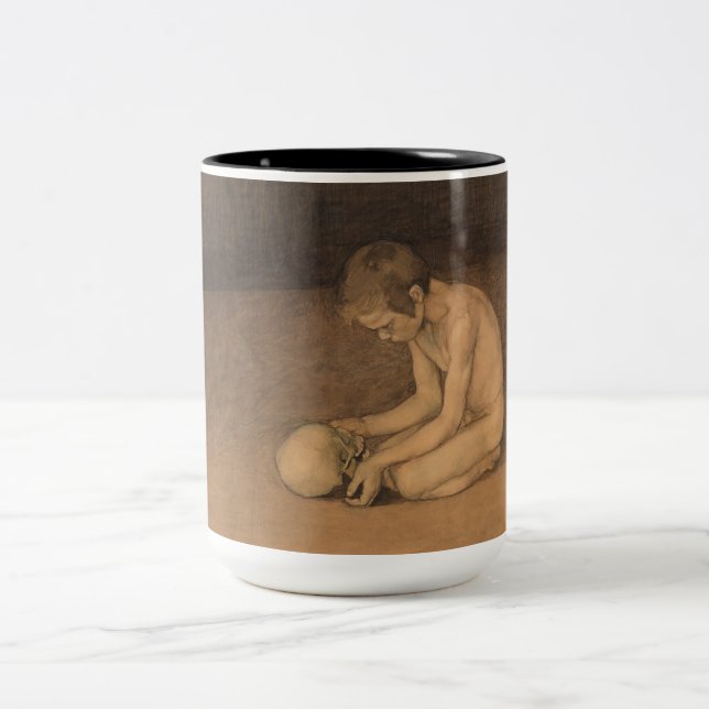 Taza Bicolor Niño con cráneo (por Magnus Enckell) (Centro)