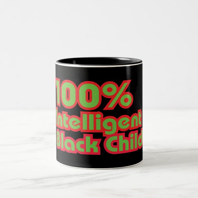 Taza Bicolor Niño negro 100% inteligente (Centro)