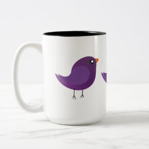 Taza Bicolor Niños adorables pájaros