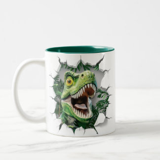 Taza Bicolor Niños de Cacao Caliente de Dinosaurios 3D