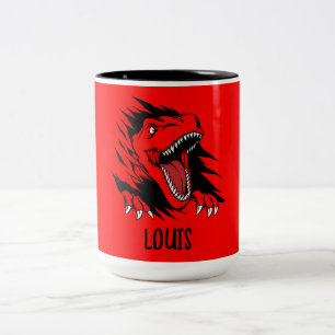 Taza Bicolor Niños dinosaurios