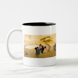 Taza Bicolor Niños japoneses volando cometas - Bertha Lum - 19