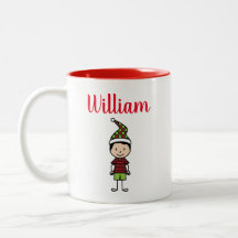 Niños lindos y personalizados Navidades rojos blan