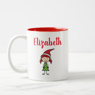 Taza Bicolor Niños Navidades calientes chocolate caliente