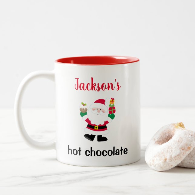Taza Bicolor Niños Navidades del Cacao Caliente (Con donut)