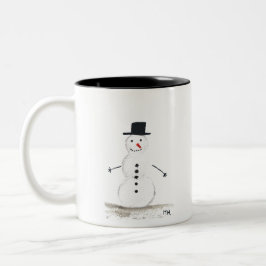 Taza Bicolor Niños niños de muñecas de nieve se divierten en in