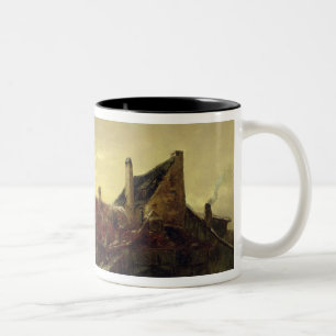 Taza Bicolor Niños que juegan en el hielo
