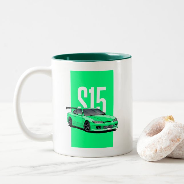 Taza Bicolor Nissan Silvia S15 (Con donut)