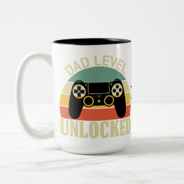 Taza Bicolor ¡NIVEL DE PAPÁ DESBLOQUEADO Fun Mug por un nuevo p