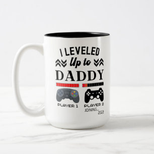 Taza Bicolor Nivelación hasta el jugador de papá 1 2 que se une