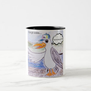 Taza Bicolor NL gaviota de mar personalizado imagen de George e
