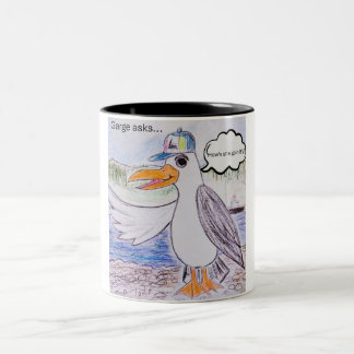 Taza Bicolor NL gaviota de mar personalizado imagen de George e